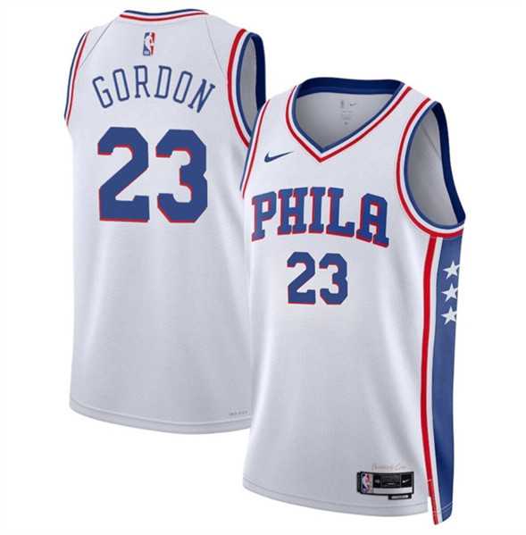 Mens Philadelphia 76ers #23 Eric Gordon White Association Edition Stitched Jersey Dzhi->philadelphia 76ers->NBA Jersey